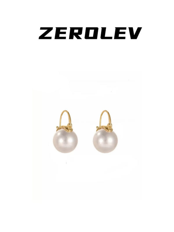 Large pearl Simple  Earrings